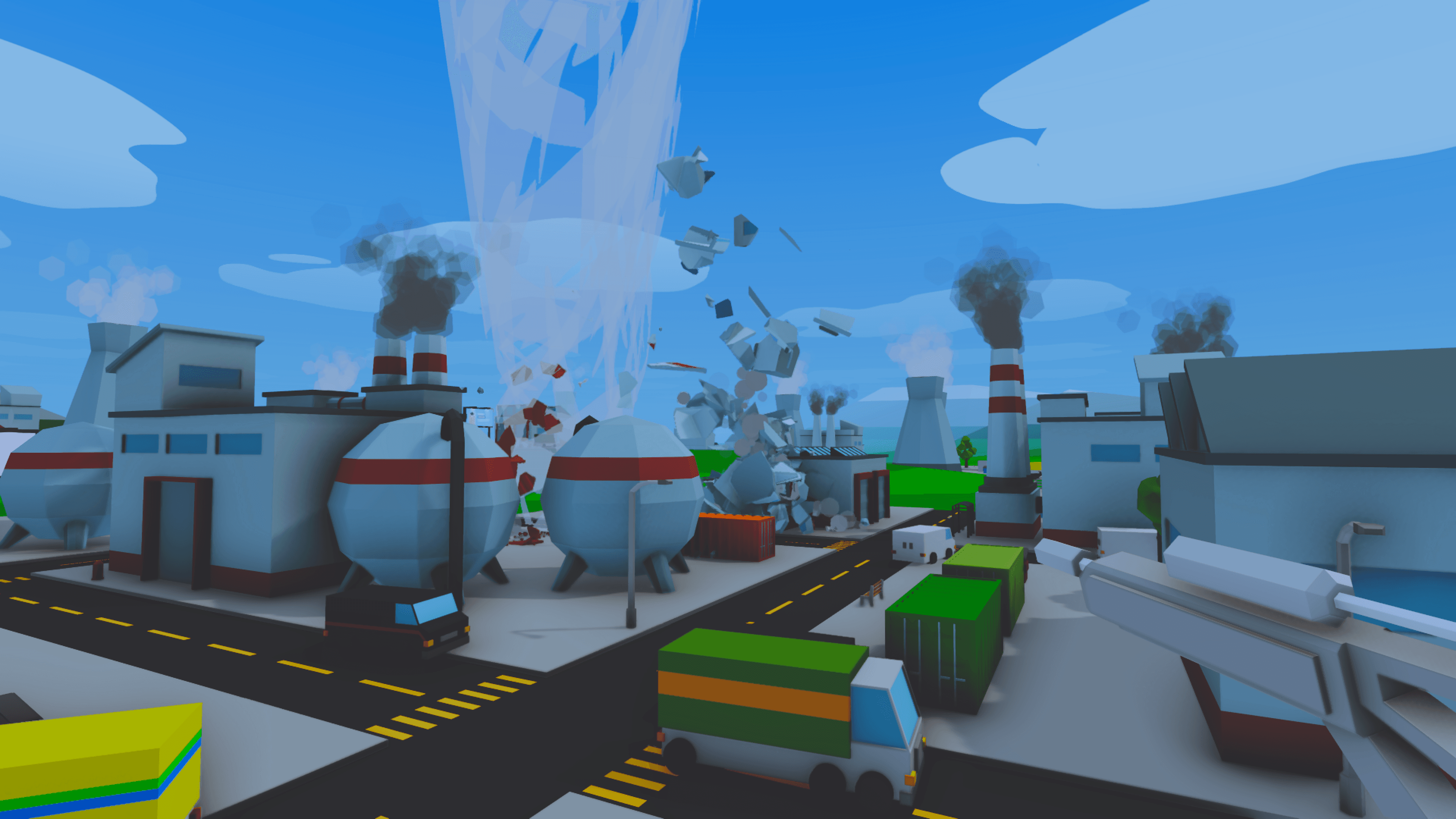 Screenshot of the Factories level in Crumbling City