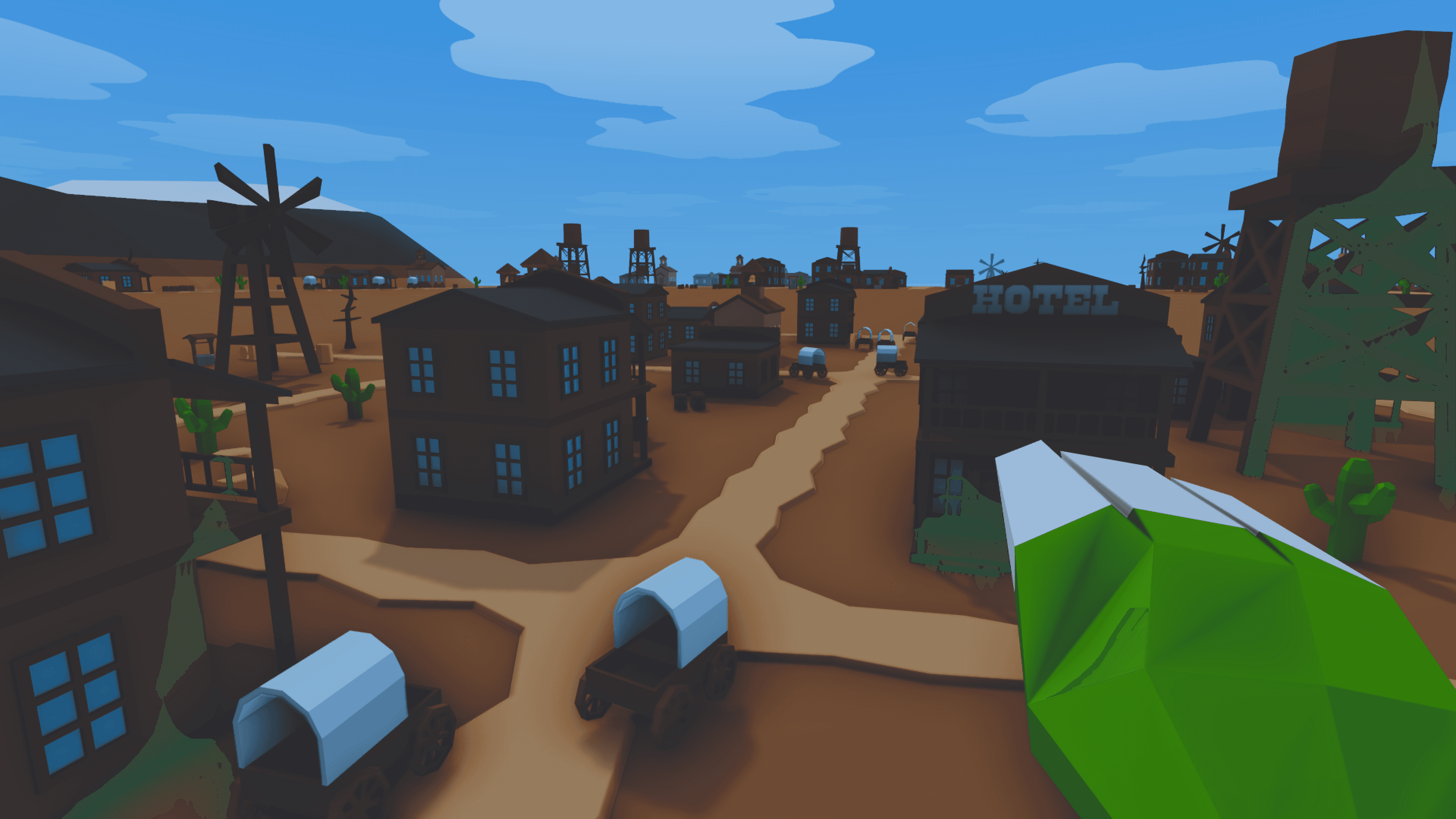 Screenshot of the Wild West level in Crumbling City